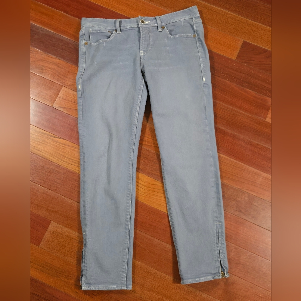 Madewell Women's Soft Gray Skinny Distressed Jeans Size 28